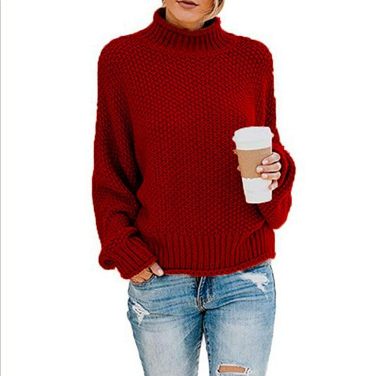 High Neck Knit Pullover